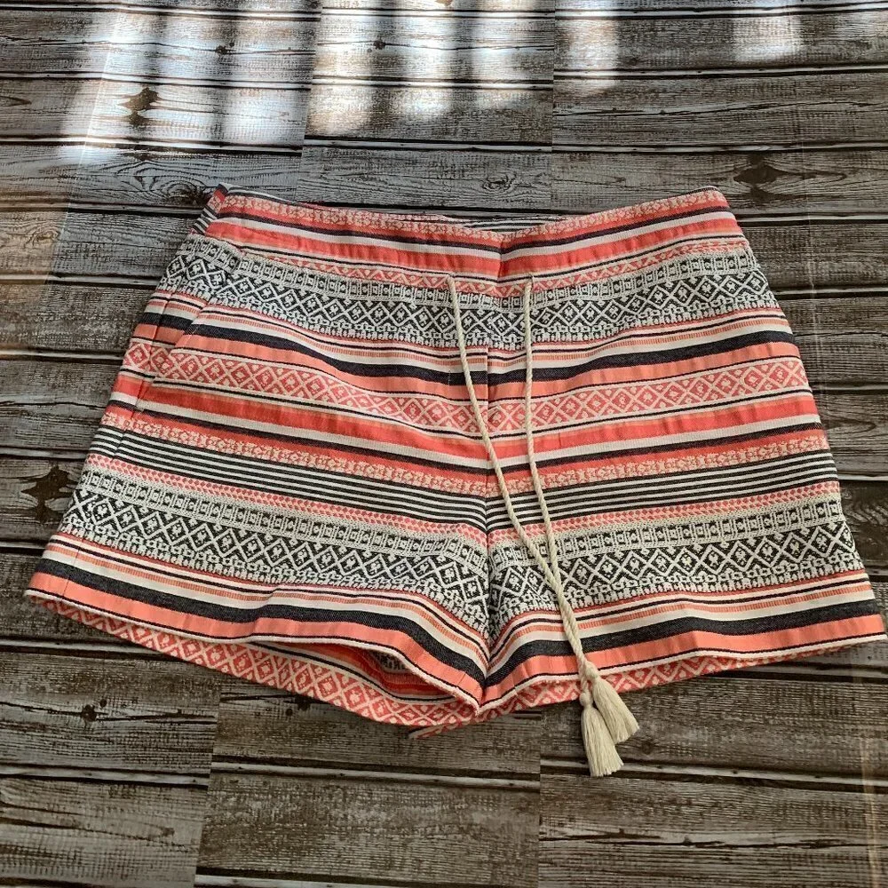 ANN Taylor Loft The Riviera Multicolor Aztec Boho Casual Shorts